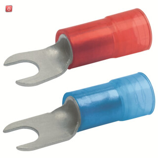 KLAUKE / 652C5 / Quetschkabelschuh isoliert, M5, 10 mm², Gabelform / EAN 4012078063586
