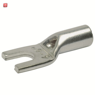 KLAUKE / 92C4 / Rohrkabelschuh mit Sichtloch, Gabelform, 1,5 mm², M4, Cu verzinnt / EAN 4012078048088