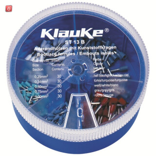 KLAUKE / ST13B / Streudose mit isol. Aderendhülsen 0,25-1 mm² DIN 46228 Teil 4 u. / EAN 4012078026758