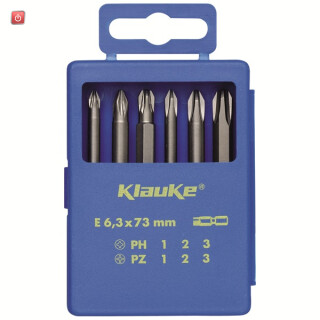 KLAUKE / KL331 / Bit-Sortiment, 6-teilig, 1/4 Zoll, 73 mm / EAN 4012078587129