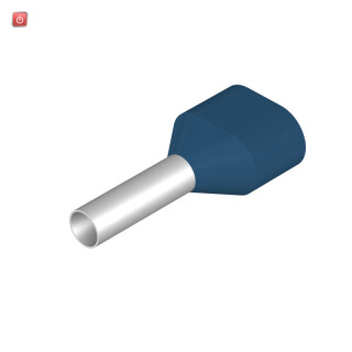 WEIDMÜLLER / 9037500000 / H2,5/19D ZH BL / Aderendhülse, Zwillings-Aderendhülse, 2.5 mm², Abisolierlänge: 13 mm, / EAN 4008190493073