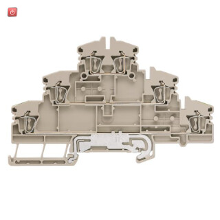 WEIDMÜLLER / 1131750000 / ZDLD 2.5-2N/PE/L/L / Mehrstock-Reihenklemme, Zugfederanschluss, dunkelbeige, 2.5 mm², 500 / EAN 4032248922680