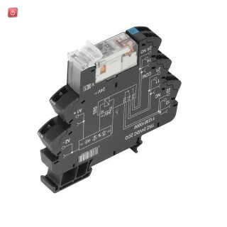 WEIDMÜLLER / 1123850000 / TRZ 24VDC 2CO AU / Koppelrelais, 24 V DC +/-20 %, LED grün, 2 Wechsler (AgNi vergoldet) , / EAN 4032248905492