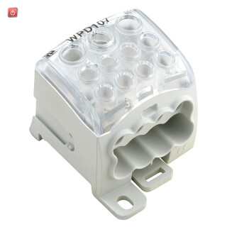 WEIDMÜLLER / 1562220000 / WPD 107 1X95/2X35+8X / Potentialverteilerklemme, Schraubanschluss, lichtgrau, 95 mm², 270 A, / EAN 4050118385298