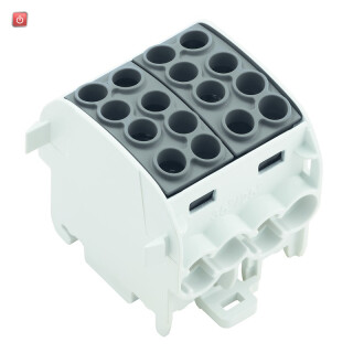 WEIDMÜLLER / 1561690000 / WPD 202 4X35/4X25 BK / Potentialverteilerklemme, Schraubanschluss, schwarz, 35 mm², 202 A, / EAN 4050118366808