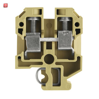 WEIDMÜLLER / 0110060000 / SAK 10 / Durchgangs-Reihenklemme, Schraubanschluss, beige/gelb, 10 mm², 57 A, / EAN 4008190027056