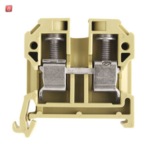 WEIDMÜLLER / 0443760000 / SAK 10/35 / Durchgangs-Reihenklemme, Schraubanschluss, beige/gelb, 10 mm², 57 A, / EAN 4008190136949