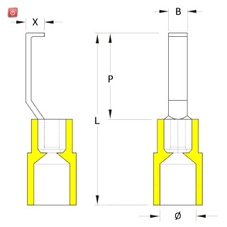WEIDMÜLLER / 1216230000 / HBT 6,0 - 4,6 GE / Kabelschuh, Isolation: vorhanden, Leiteranschlussquerschnitt, max.: 6 / EAN 4050118000337