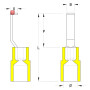WEIDMÜLLER / 1216230000 / HBT 6,0 - 4,6 GE / Kabelschuh, Isolation: vorhanden, Leiteranschlussquerschnitt, max.: 6 / EAN 4050118000337