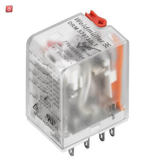 WEIDMÜLLER / 7760056073 / DRM270524LT / Miniatur-Industrierelais, 24 V AC, LED rot, 2 Wechsler (AgNi / EAN 4032248855827