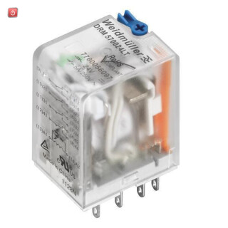 WEIDMÜLLER / 7760056068 / DRM270012LT / Miniatur-Industrierelais, 12 V DC, LED grün, 2 Wechsler (AgNi / EAN 4032248855872