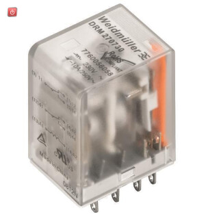 WEIDMÜLLER / 7760056060 / DRM270024L / Miniatur-Industrierelais, 24 V DC, LED grün, 2 Wechsler (AgNi / EAN 4032248855957