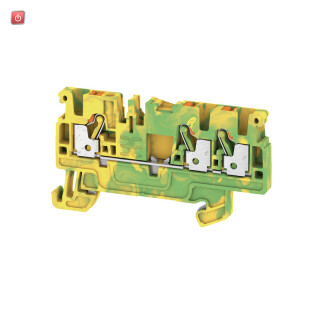 WEIDMÜLLER / 1521670000 / A3C 2.5 PE / Schutzleiter-Reihenklemme, PUSH IN, grün / gelb, 2.5 mm², 800 V, / EAN 4050118328196