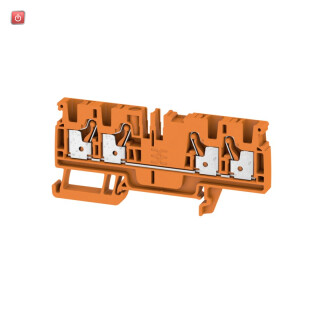 WEIDMÜLLER / 2051540000 / A4C 4 OR / Durchgangs-Reihenklemme, PUSH IN, orange, 4 mm², 32 A, 800 V, Anzahl / EAN 4050118411652