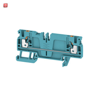 WEIDMÜLLER / 1989910000 / A2C 2.5 /DT/FS BL / Durchgangs-Reihenklemme, PUSH IN, blau, 2.5 mm², 24 A, 800 V, Anzahl / EAN 4050118374469