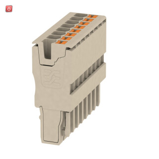 WEIDMÜLLER / 1513730000 / APG 2.5/8 / Stecker (Klemmen), PUSH IN, dunkelbeige, 2.5 mm², 24 A, 800 V, Anzahl / EAN 4050118321425