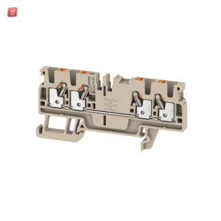WEIDMÜLLER / 1521690000 / A4C 2.5 / Durchgangs-Reihenklemme, PUSH IN, dunkelbeige, 2.5 mm², 24 A, 800 V, / EAN 4050118328035
