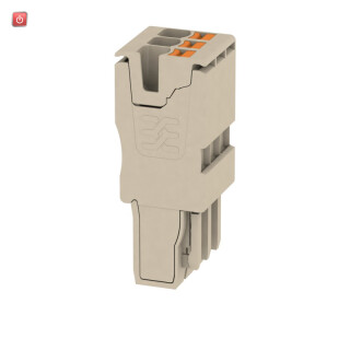WEIDMÜLLER / 1513650000 / APG 2.5/3 / Stecker (Klemmen), PUSH IN, dunkelbeige, 2.5 mm², 24 A, 800 V, Anzahl / EAN 4050118321340