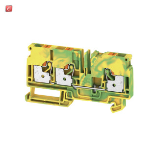 WEIDMÜLLER / 1991850000 / A3C 6 PE / Schutzleiter-Reihenklemme, PUSH IN, grün / gelb, 6 mm², 800 V, Anzahl / EAN 4050118376531