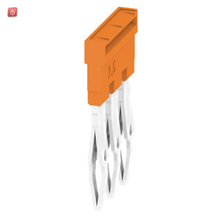 WEIDMÜLLER / 1527570000 / ZQV 2.5N/3 / Querverbinder (Klemmen), gesteckt, orange, 24 A, Polzahl: 3, Raster in / EAN 4050118448450