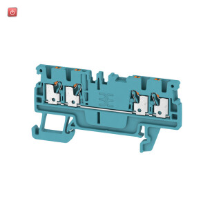 WEIDMÜLLER / 1552700000 / A4C 1.5 BL / Durchgangs-Reihenklemme, PUSH IN, blau, 1.5 mm², 17.5 A, 500 V, Anzahl / EAN 4050118359725