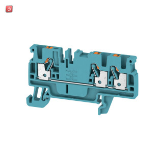 WEIDMÜLLER / 1521780000 / A3C 2.5 BL / Durchgangs-Reihenklemme, PUSH IN, blau, 2.5 mm², 24 A, 800 V, Anzahl / EAN 4050118328073