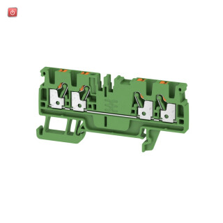 WEIDMÜLLER / 1521770000 / A4C 2.5 GN / Durchgangs-Reihenklemme, PUSH IN, grün, 2.5 mm², 24 A, 800 V, Anzahl / EAN 4050118328059