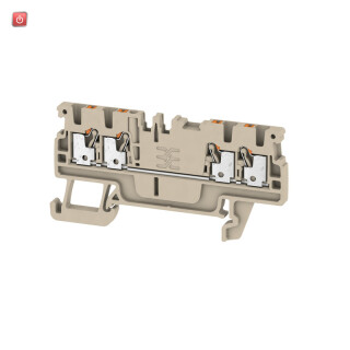 WEIDMÜLLER / 1552690000 / A4C 1.5 / Durchgangs-Reihenklemme, PUSH IN, dunkelbeige, 1.5 mm², 17.5 A, 500 V, / EAN 4050118359831