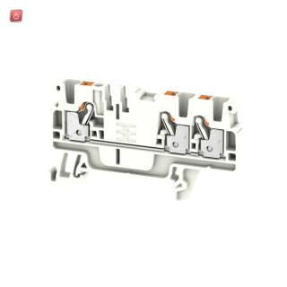 WEIDMÜLLER / 1521890000 / A3C 2.5 WT / Durchgangs-Reihenklemme, PUSH IN, weiß, 2.5 mm², 24 A, 800 V, Anzahl / EAN 4050118328325