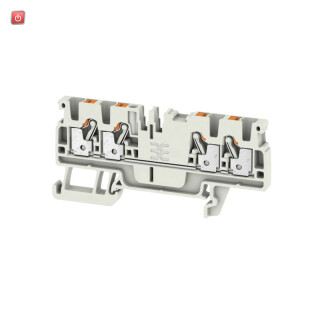 WEIDMÜLLER / 2003130000 / A4C 2.5 LTGY / Durchgangs-Reihenklemme, PUSH IN, lichtgrau, 2.5 mm², 24 A, 800 V, / EAN 4050118462821
