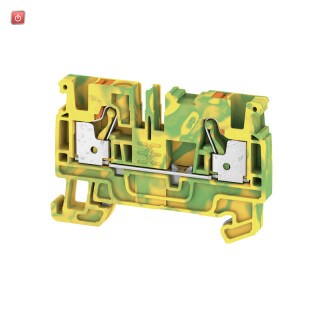 WEIDMÜLLER / 2051360000 / A2C 4 PE / Schutzleiter-Reihenklemme, PUSH IN, grün / gelb, 4 mm², 800 V, Anzahl / EAN 4050118411645