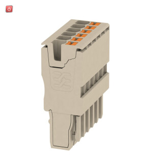 WEIDMÜLLER / 1513690000 / APG 2.5/6 / Stecker (Klemmen), PUSH IN, dunkelbeige, 2.5 mm², 24 A, 800 V, Anzahl / EAN 4050118321463