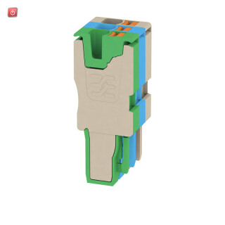 WEIDMÜLLER / 1513820000 / APG 2.5/3-BG-BL-GN / Stecker (Klemmen), PUSH IN, dunkelbeige, blau, grün, 2.5 mm², 24 A, / EAN 4050118321449