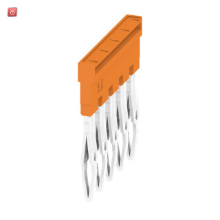 WEIDMÜLLER / 1527620000 / ZQV 2.5N/5 / Querverbinder (Klemmen), gesteckt, orange, 24 A, Polzahl: 5, Raster in / EAN 4050118448436