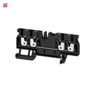 WEIDMÜLLER / 1521820000 / A4C 2.5 BK / Durchgangs-Reihenklemme, PUSH IN, schwarz, 2.5 mm², 24 A, 800 V, / EAN 4050118328257