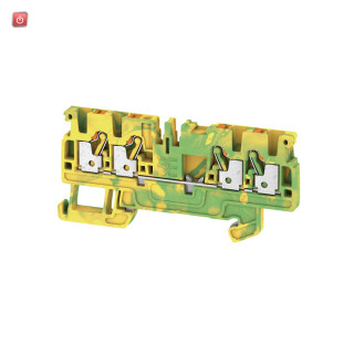 WEIDMÜLLER / 1521540000 / A4C 2.5 PE / Schutzleiter-Reihenklemme, PUSH IN, grün / gelb, 2.5 mm², 800 V, / EAN 4050118328349