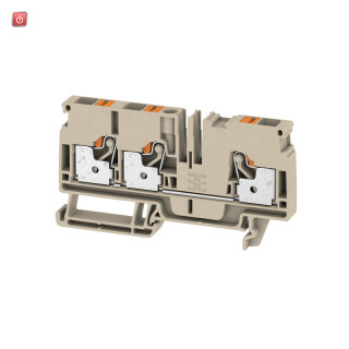 WEIDMÜLLER / 1991820000 / A3C 6 / Durchgangs-Reihenklemme, PUSH IN, dunkelbeige, 6 mm², 41 A, 800 V, / EAN 4050118376630
