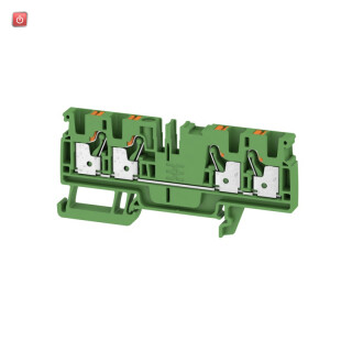 WEIDMÜLLER / 2051580000 / A4C 4 GN / Durchgangs-Reihenklemme, PUSH IN, grün, 4 mm², 32 A, 800 V, Anzahl / EAN 4050118411744
