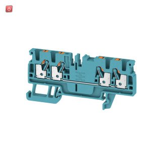 WEIDMÜLLER / 1521700000 / A4C 2.5 BL / Durchgangs-Reihenklemme, PUSH IN, blau, 2.5 mm², 24 A, 800 V, Anzahl / EAN 4050118328042