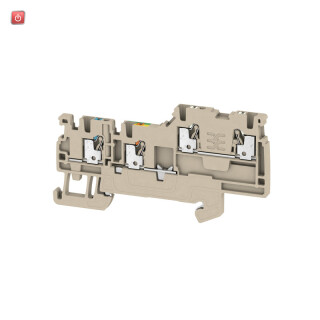 WEIDMÜLLER / 1992250000 / AIO21 1.5 SO-PE / Initiator-, Aktor-Reihenklemme, PUSH IN, dunkelbeige, 1.5 mm², 13.5 A, / EAN 4050118377347