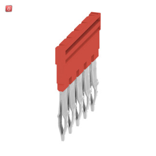 WEIDMÜLLER / 2460790000 / ZQV 4N/5 RD / Querverbinder (Klemmen), gesteckt, rot, 32 A, Polzahl: 5, Raster in / EAN 4050118476217