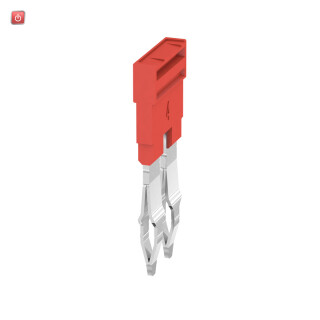 WEIDMÜLLER / 2460450000 / ZQV 4N/2 RD / Querverbinder (Klemmen), gesteckt, rot, 32 A, Polzahl: 2, Raster in / EAN 4050118476149