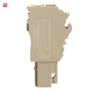 WEIDMÜLLER / 1815200000 / ZP 2.5/1AN/QV/2 / Stecker (Klemmen), Steckanschluss, dunkelbeige, 2.5 mm², 24 A, 500 V, / EAN 4032248370085