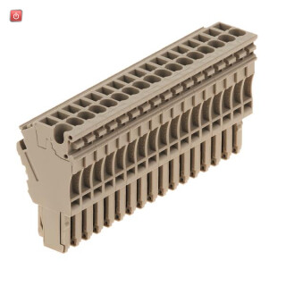 WEIDMÜLLER / 1815350000 / ZP 2.5/1AN/QV/17 / Stecker (Klemmen), Steckanschluss, dunkelbeige, 2.5 mm², 24 A, 500 V, / EAN 4032248370153