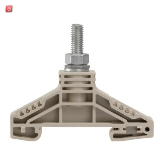 WEIDMÜLLER / 1780850000 / WF 6 / Bolzenklemme, Bolzenanschluss, dunkelbeige, 35 mm², 125 A, 1000 V, / EAN 4032248219339