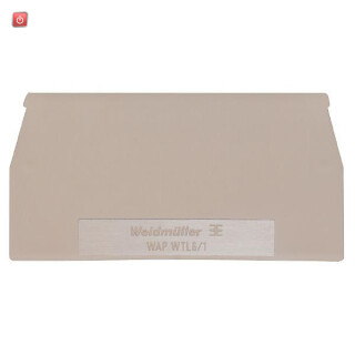WEIDMÜLLER / 1879910000 / WAP WTL6/3 / Abschlussplatte (Klemmen), dunkelbeige, Höhe: 87 mm, Breite: 2 mm, / EAN 4032248477074