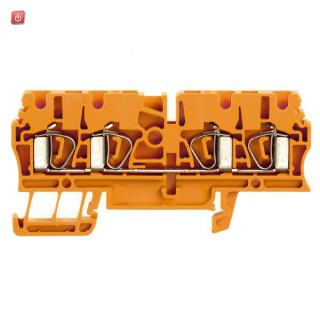 WEIDMÜLLER / 1636800000 / ZDU 2.5/4AN OR / Durchgangs-Reihenklemme, Zugfederanschluss, orange, 2.5 mm², 24 A, 800 / EAN 4008190273637