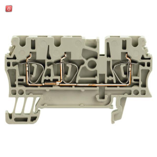 WEIDMÜLLER / 1683390000 / ZDU 2.5/3AN GR / Durchgangs-Reihenklemme, Zugfederanschluss, grau, 2.5 mm², 24 A, 800 / EAN 4008190478087