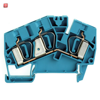 WEIDMÜLLER / 1771420000 / ZDU 6-2/3AN BL / Durchgangs-Reihenklemme, Zugfederanschluss, blau, 6 mm², 41 A, 800 V, / EAN 4032248143153