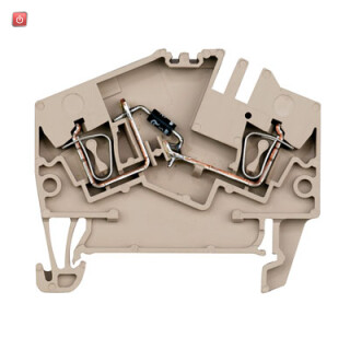 WEIDMÜLLER / 1779110000 / ZDU 2.5-2/D+ / Bauelement-Reihenklemme, Zugfederanschluss, dunkelbeige, 2.5 mm², 400 / EAN 4032248184712